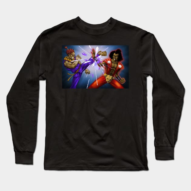 Akuma VS Sho'Nuff Long Sleeve T-Shirt by AdamCRivera